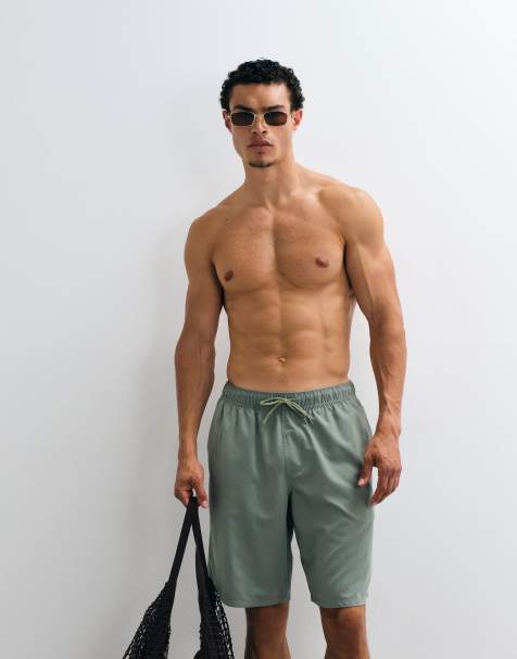 ASOS DESIGN - Pantaloncini da bagno taglio lungo verdi - view 1