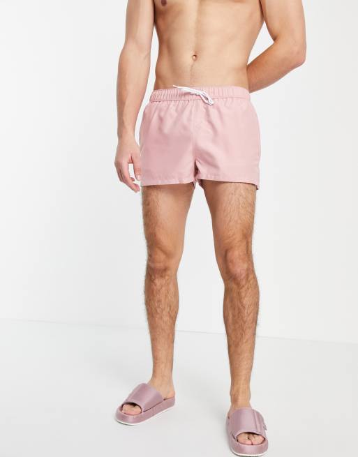 ASOS DESIGN - Pantaloncini da bagno taglio super corto rosa