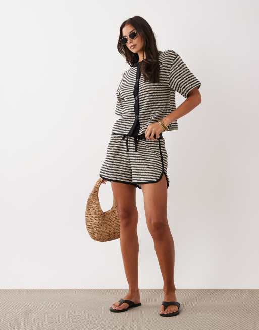 ASOS DESIGN - Pantaloncini da corsa in maglia testurizzata monocromatici in coordinato