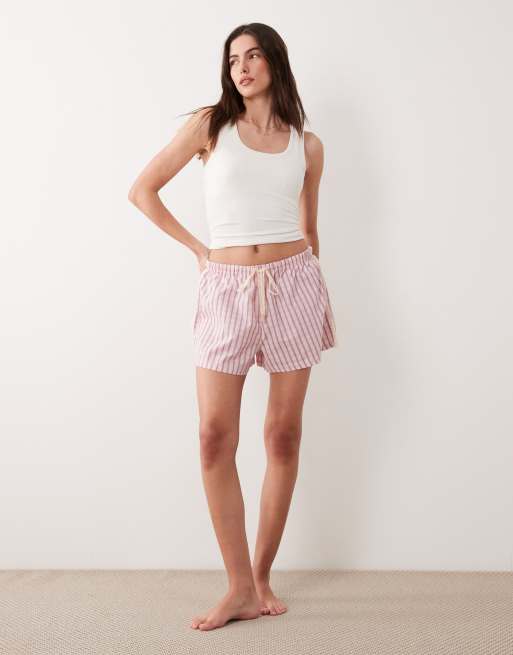 ASOS DESIGN - Set 2 canotte e pantaloncini del pigiama stile boxer rosa, 2 di 3