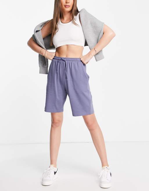 ASOS DESIGN - Pantaloncini della tuta a vita medio alta taglio lungo anni '90 color petrolio - MULTI