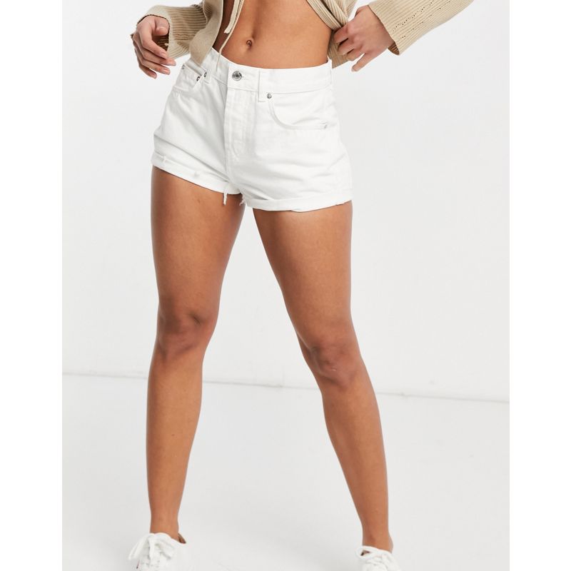 Pantaloncini Donna DESIGN - Pantaloncini di jeans bianchi comodi a vita medio alta
