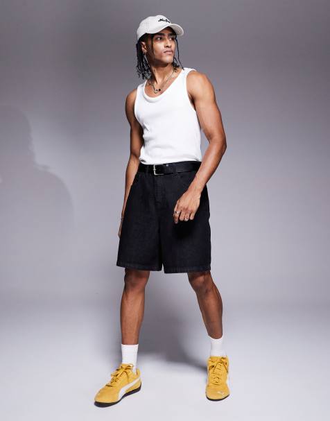 ASOS DESIGN - Pantaloncini di jeans lunghezza standard neri - view 1