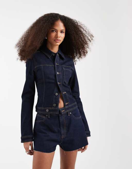ASOS DESIGN - Pantaloncini di jeans svasati slavati, 2 di 5