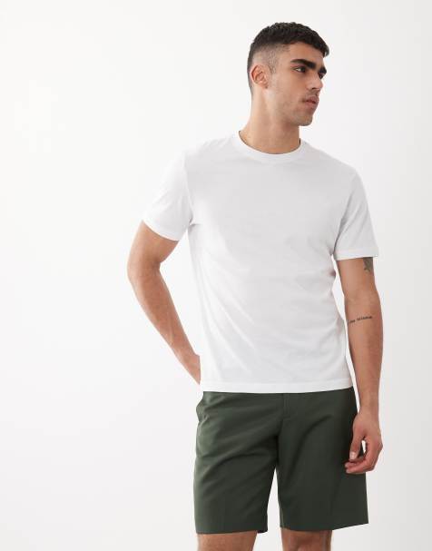 ASOS DESIGN - Pantaloncini eleganti regular fit verde scuro con risvolto - view 1