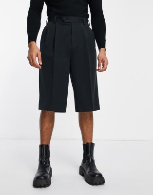 ASOS DESIGN - Pantaloncini eleganti taglio lungo neri