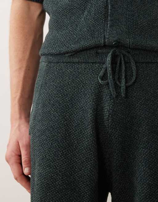 ASOS DESIGN - Pantaloncini in maglia intrecciata verde in coordinato, 5 di 5