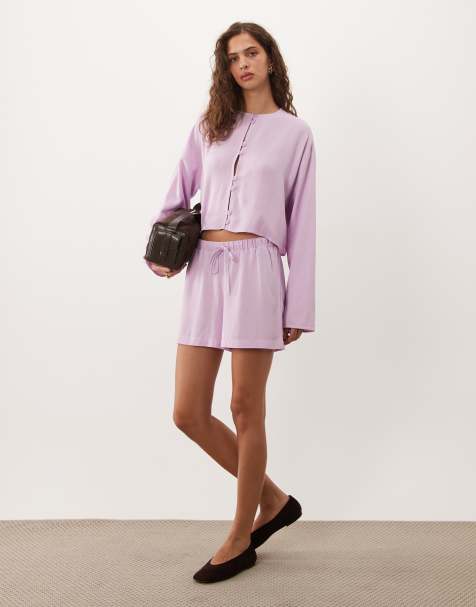 ASOS DESIGN - Pantaloncini in misto lino rosa cipria in coordinato - view 1
