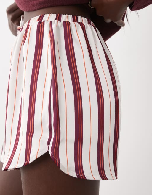 ASOS DESIGN pantaloncini in raso a righe in coordinato, 3 di 5