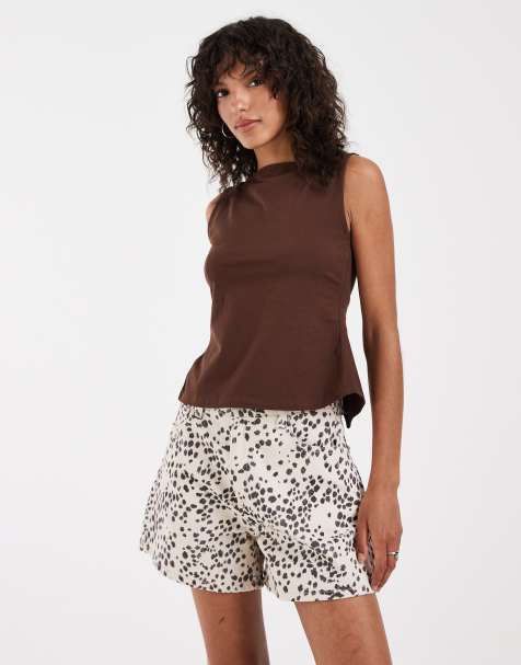 ASOS DESIGN - Pantaloncini lunghi svasati con stampa dalmata - view 1