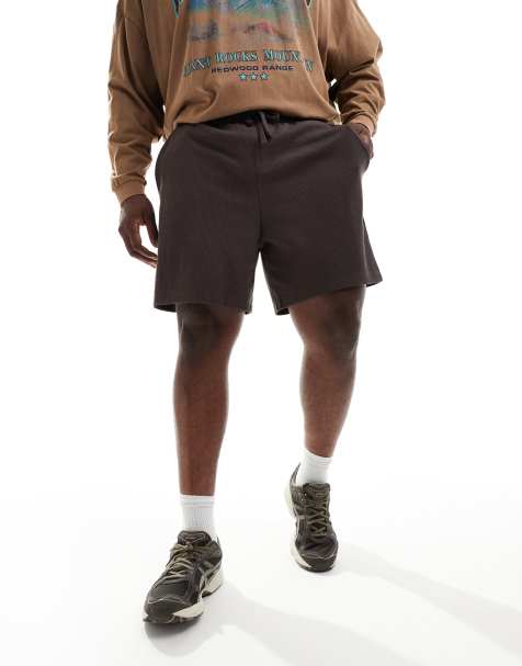 ASOS DESIGN - Pantaloncini marroni slim a nido d'ape - view 1