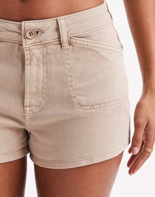 ASOS DESIGN - Pantaloncini micro marroni slavati con motivo a spina di pesce, 3 di 5