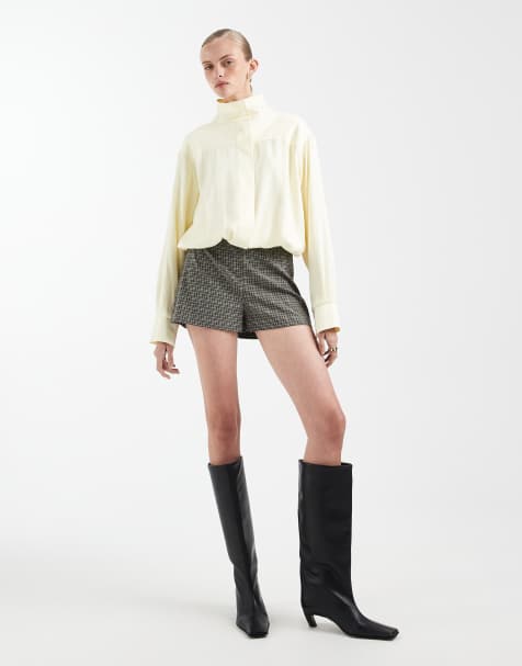 ASOS DESIGN - Pantaloncini micro sartoriali marroni a quadri - view 1