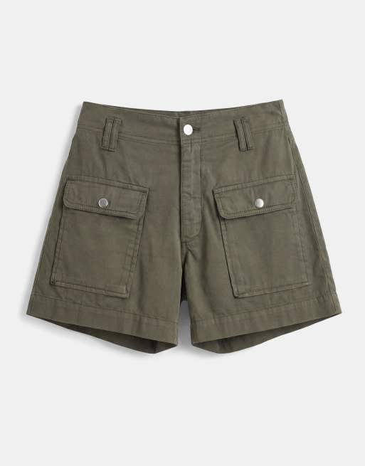 ASOS DESIGN - Pantaloncini multitasche kaki con tasche, 6 di 9