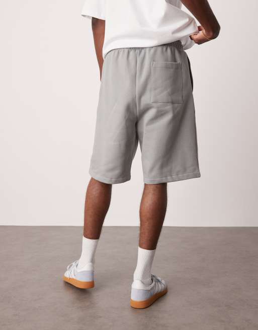 ASOS DESIGN - Pantaloncini oversize grigi in tessuto pesante da 400 gsm, 4 di 5