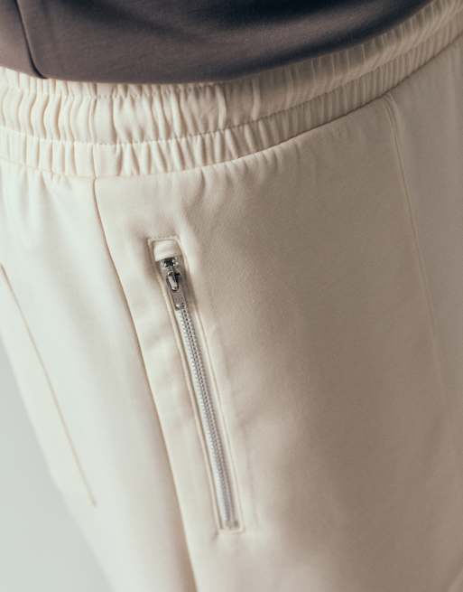 ASOS DESIGN - Pantaloncini oversize in jersey beige con zip, 2 di 12