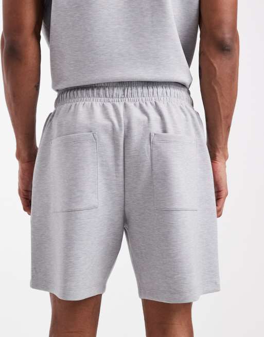 ASOS DESIGN - Pantaloncini oversize in jersey grigi con pinces, 5 di 5