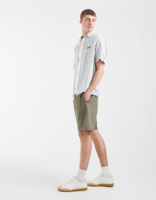 ASOS DESIGN - Pantaloncini oversize in jersey piqué verde oliva in coordinato, 3 di 5