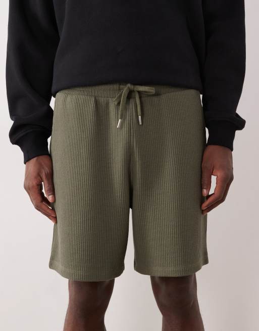 ASOS DESIGN - Pantaloncini oversize in jersey testurizzato a nido d'ape color antracite