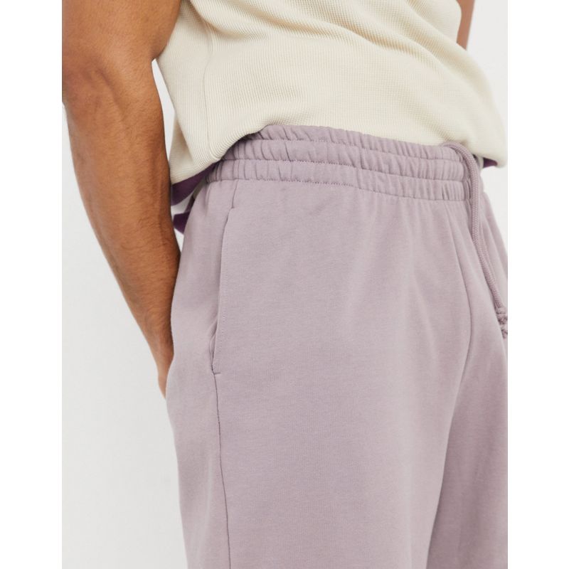 Coordinati TL80s DESIGN - Pantaloncini oversize in jersey viola slavato con fondo arrotolato