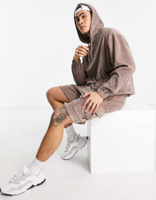 ASOS DESIGN - Pantaloncini oversize in spugna mélange in coordinato