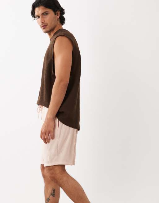 ASOS DESIGN - Pantaloncini oversize rosa a coste, 2 di 5