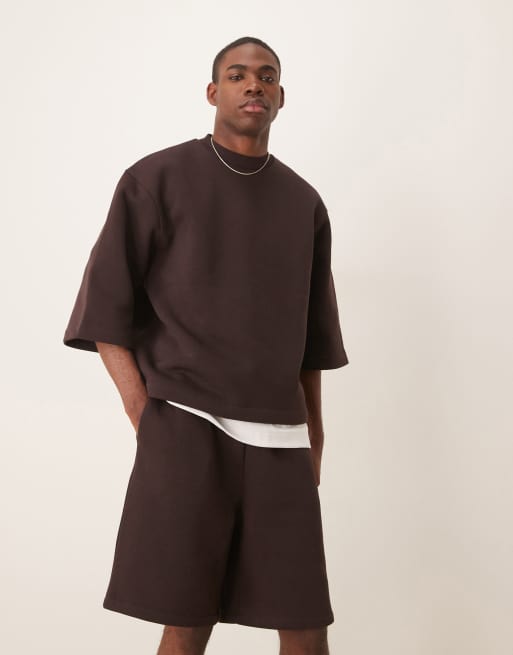 ASOS DESIGN - Pantaloncini oversize taglio lungo marroni