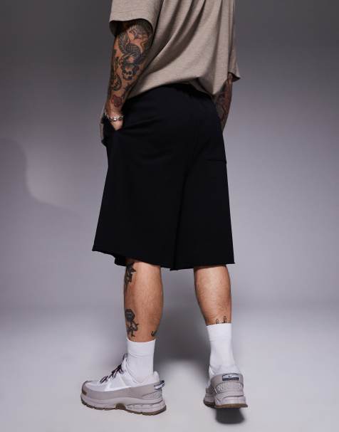 ASOS DESIGN - Pantaloncini oversize taglio lungo neri - view 1