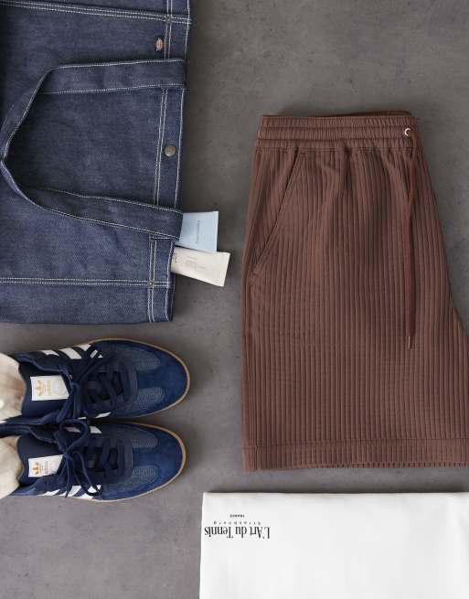 ASOS DESIGN - Pantaloncini plissé ampi marroni in coordinato, 6 di 6