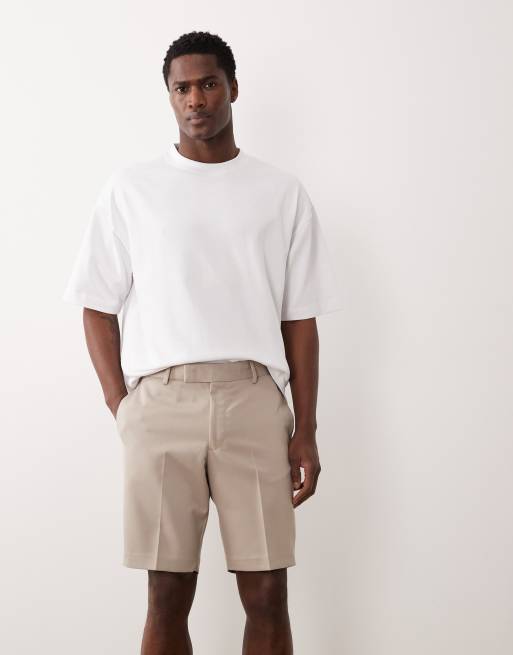 ASOS DESIGN - Pantaloncini sartoriali color pietra
