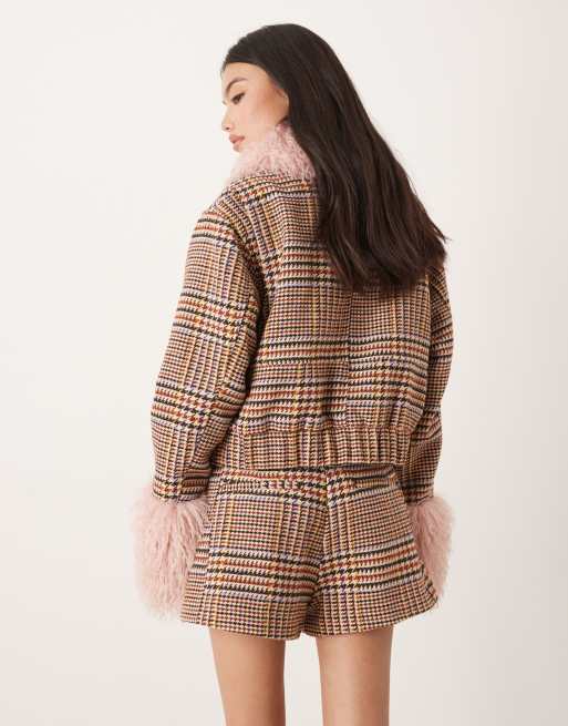 ASOS DESIGN - Pantaloncini sartoriali in tweed a quadri in coordinato, 3 di 4