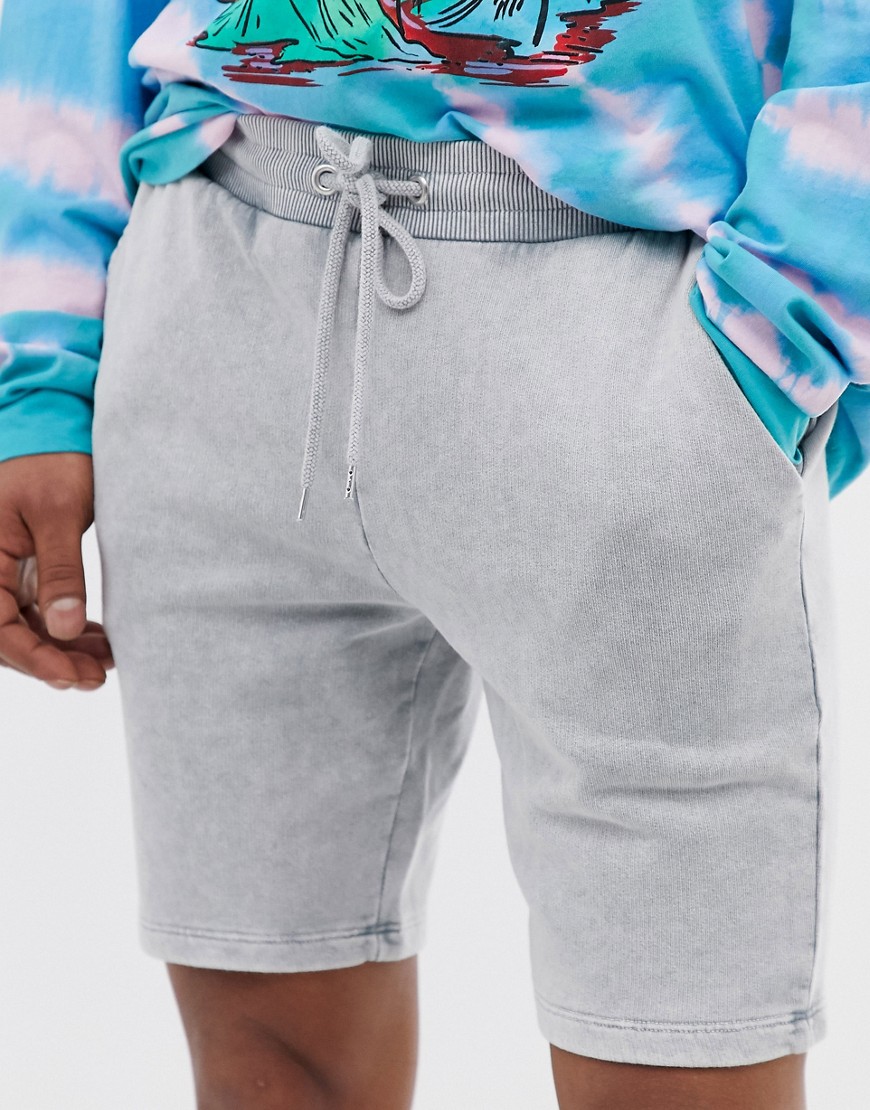 ASOS DESIGN - Pantaloncini skinny in jersey grigio slavato