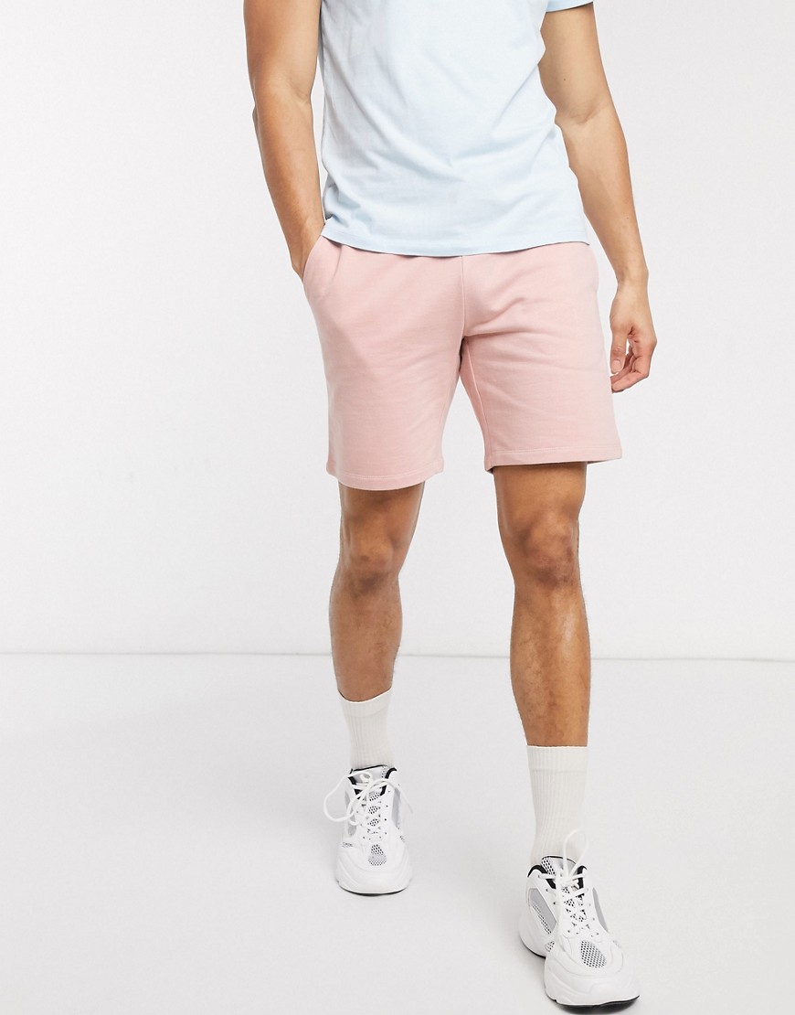 ASOS DESIGN - Pantaloncini slim in jersey rosa