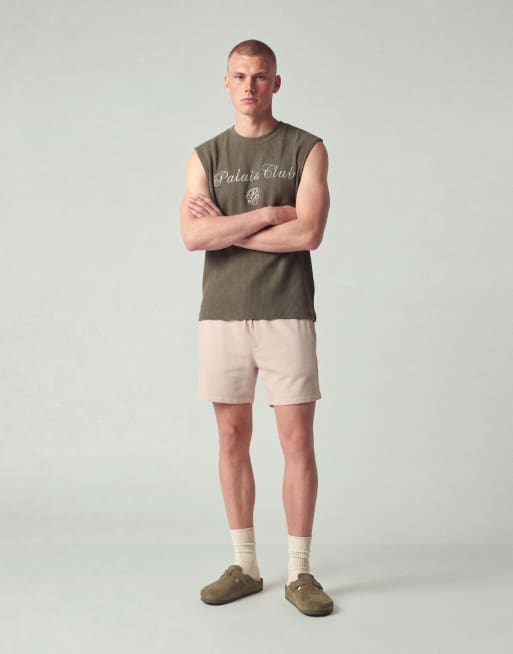ASOS DESIGN - Pantaloncini slim taglio corto in jersey rosa slavato, 10 di 12