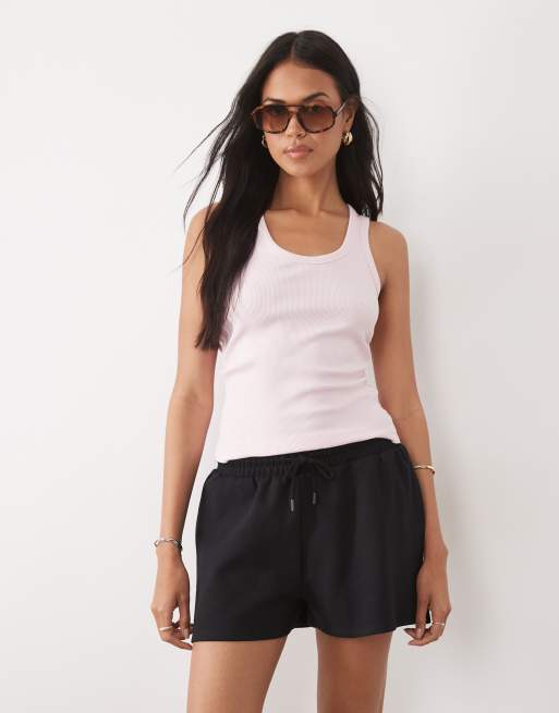 ASOS DESIGN - Pantaloncini sportivi in interlock neri, 2 di 5