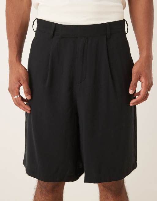 ASOS DESIGN - Pantaloncini taglio lungo eleganti dritti neri, 5 di 5