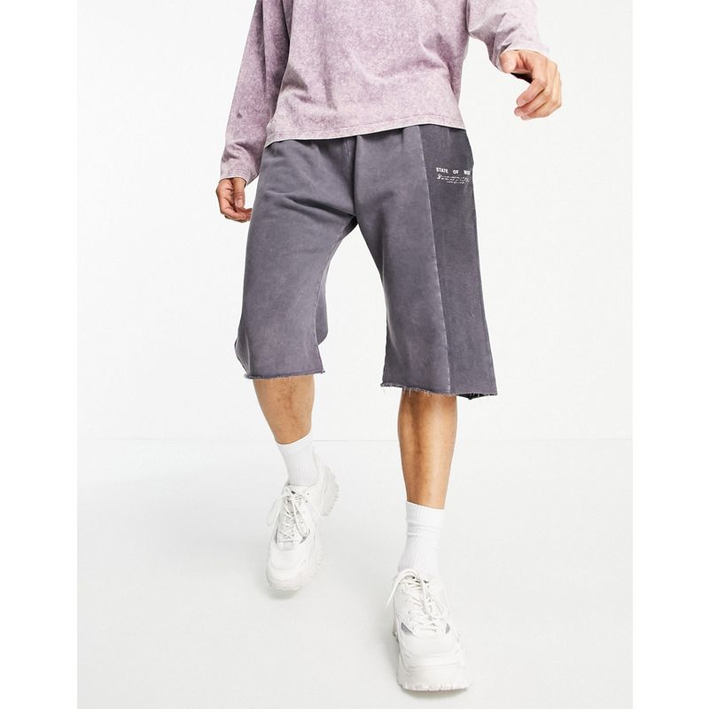 Coordinati Uomo DESIGN - Pantaloncini taglio lungo oversize con fondo grezzo e stampa