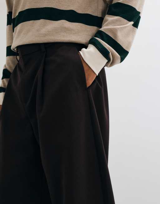 ASOS DESIGN pantalones barrel de sastre en marrón, 5 de 5