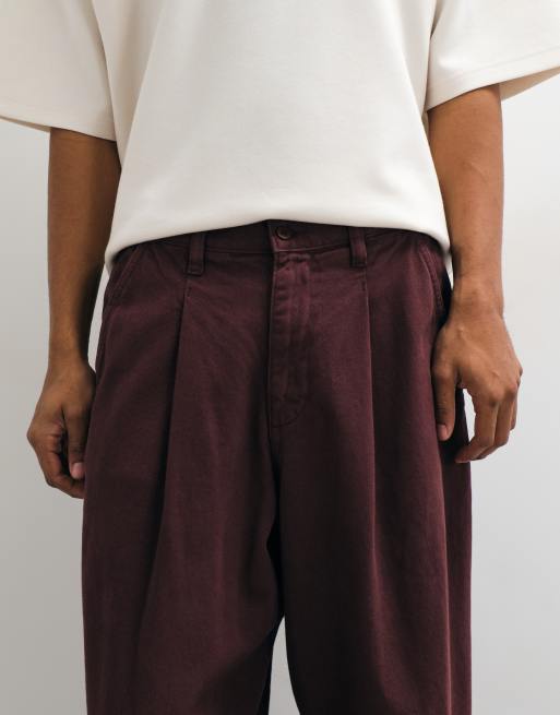ASOS DESIGN - pantalones barrel en burdeos, 4 de 5