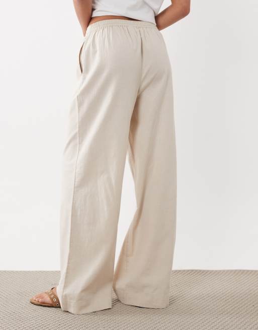 ASOS DESIGN - Pantalones beis de lino (parte de un conjunto), 4 de 5