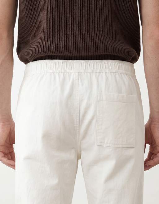 ASOS DESIGN - Pantalones blancos de mezcla de lino, 4 de 5