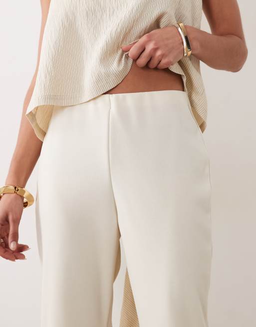 ASOS DESIGN - Pantalones capri color crema con abertura lateral, 5 de 5