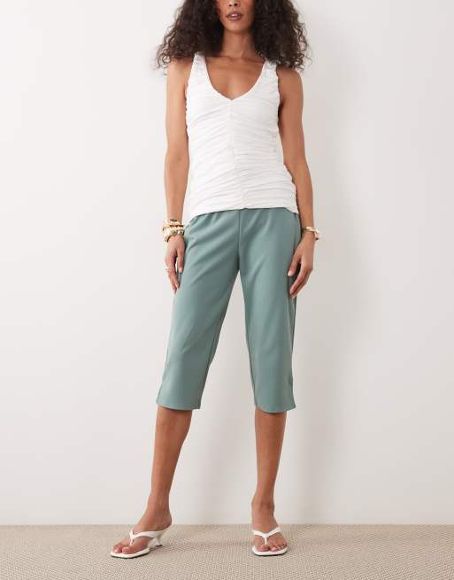 ASOS DESIGN - Pantalones capri color huevo de pato con abertura lateral, 2 de 5
