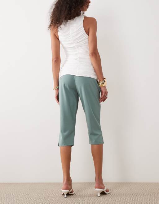 ASOS DESIGN - Pantalones capri color huevo de pato con abertura lateral, 4 de 5