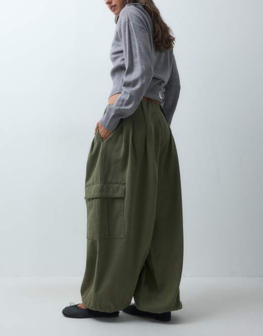 ASOS DESIGN pantalones cargo balloon caqui, 3 de 5