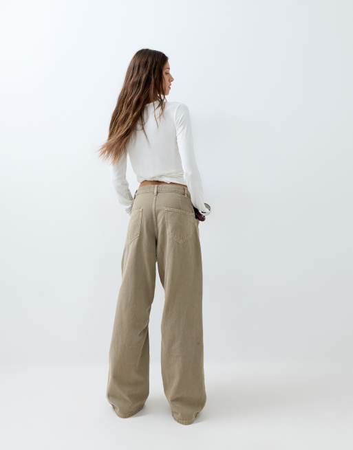ASOS DESIGN - Pantalones cargo color moca con costuras en las rodillas, 3 de 6