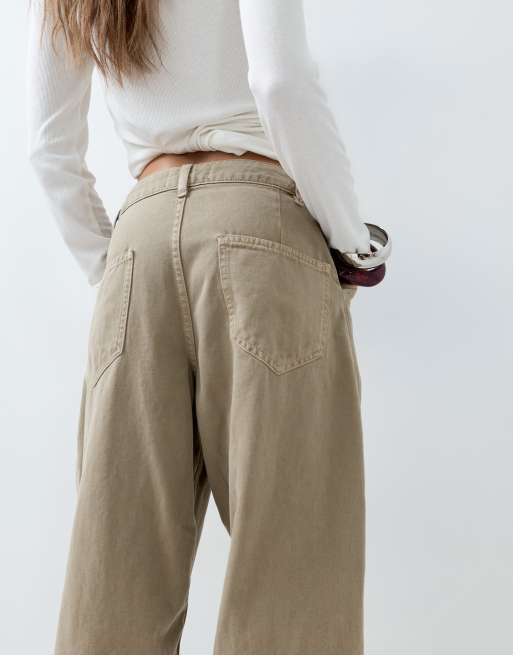 ASOS DESIGN - Pantalones cargo color moca con costuras en las rodillas, 4 de 6