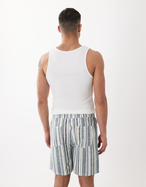 ASOS DESIGN - Pantalones cortos a rayas elásticos de corte ancho y largo medio, 5 de 5