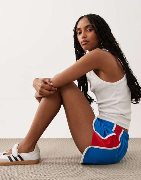 ASOS DESIGN - Pantalones cortos azul luminoso de estilo deportivo con detalle de ribetes de tricot - view 1