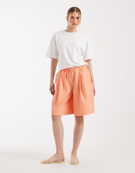 ASOS DESIGN - Pantalones cortos color coral de corte ancho alargado - view 1